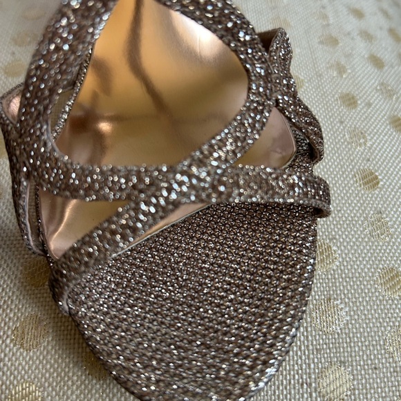 Nine West Sparkling Gold Strappy Heels - Picture 3 of 6